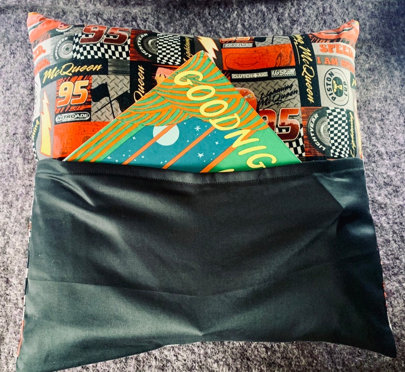 Cars Lightning Mcqueen Book Pillow Reading Pillow Pocket Etsy