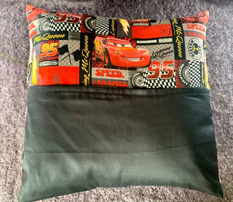Cars Lightning Mcqueen Book Pillow Reading Pillow Pocket Etsy