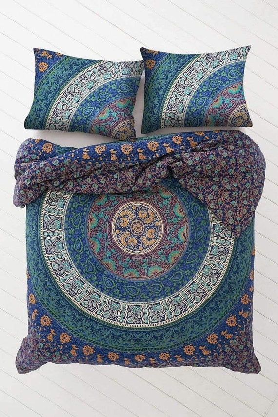 Queen Bohemian Mandala Bed Cover Throw Bedding Coverlet Indian Bedding Bedspread