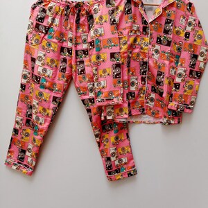 Camera Print Cotton Pajama Set: Bridesmaid Bridal Party PJs