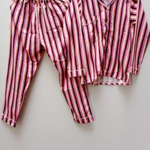 Strips Print Cotton Bridesmaid Pajamas | Set of Bridesmaid Pajamas | Bridal Party Pjs | Proposal Gift | Cotton Short Set | Wedding Gift