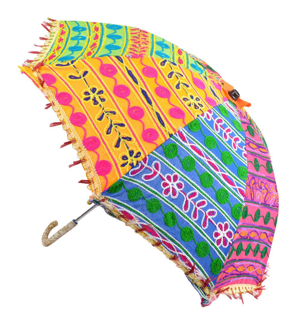30 Pcs Lot Indian Decorative Wedding Umbrella Vintage Cotton Women Sun ...