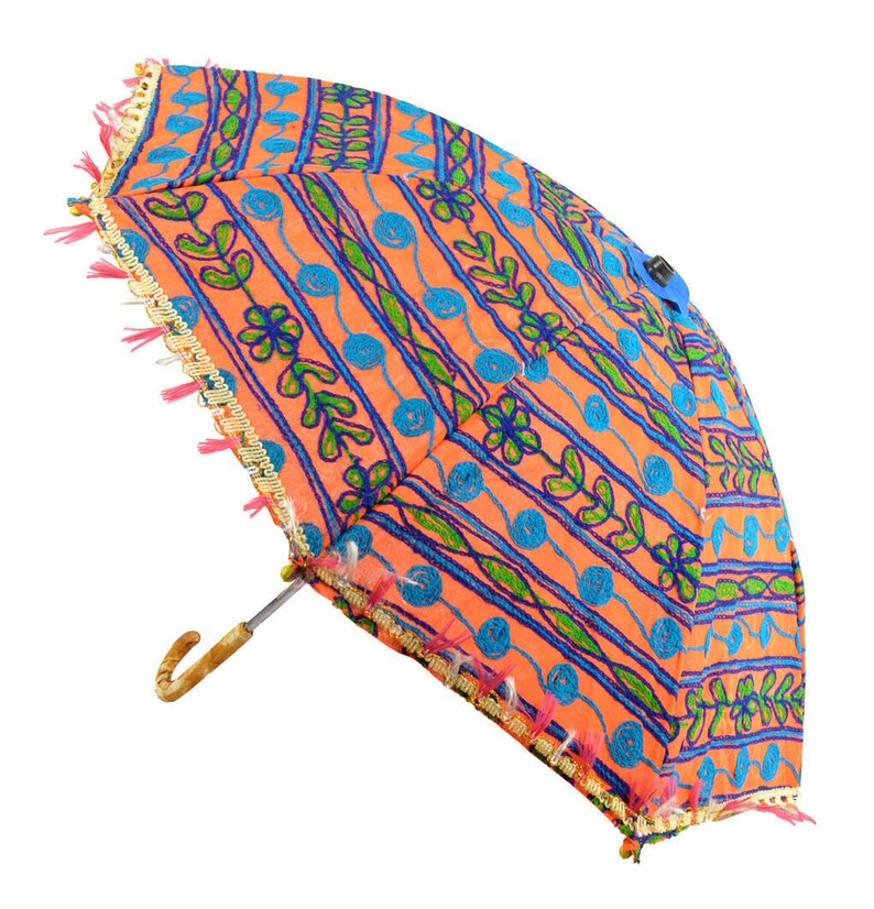 30 Pcs Lot Indian Decorative Wedding Umbrella Vintage Cotton Women Sun ...