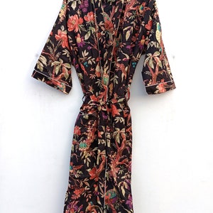 Kimono Cotton Kimono Bathrobe Frida Valentines Day Gift Bird Bathrobe Turkish Bathrobe Cardigan Nightwear Dressing Gown Beach Bikini Summer