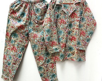 Blumendruck Baumwolle Brautjungfer Pyjama Set: Brautparty PJs