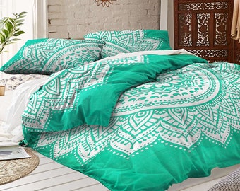 Ensemble housse de couette Boho Mandala Queen : 2 taies d'oreiller