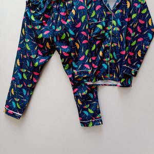 Cotton Bridesmaid Pajamas: Umbrella Print Bridal Party PJs