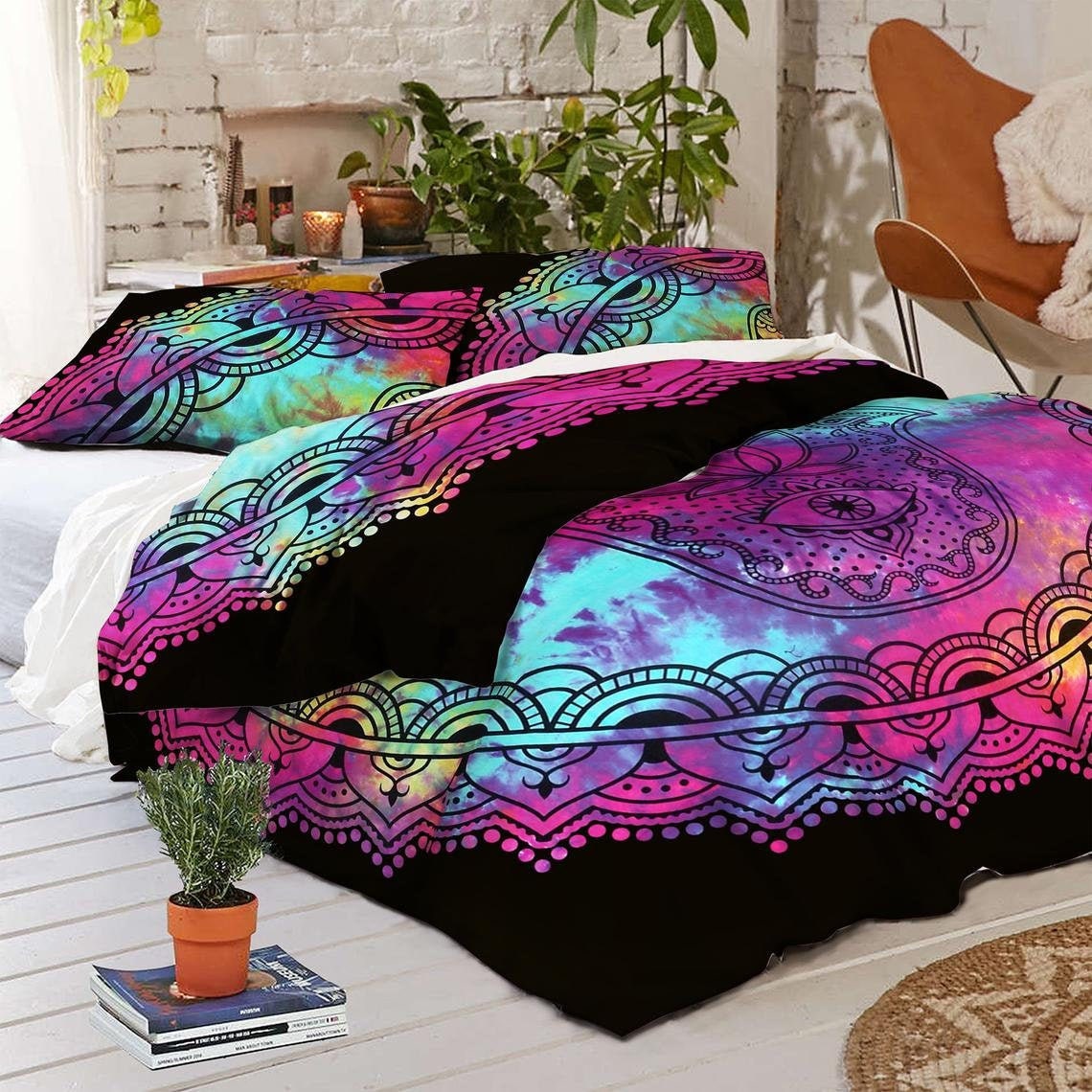Queen Size Indian Boho Bedding Duvet Cover 100 Cotton Etsy