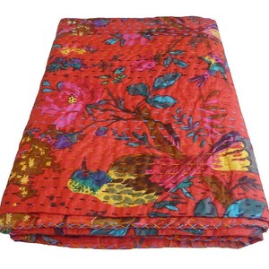 Indian Kantha Quilt Kantha Bedspread Bird Cotton bed cover Kantha Quilts cotton Kantha Quilt Bedding Kantha Size 108 Inch x 108 Inch