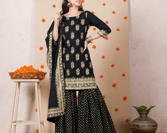 black sharara design