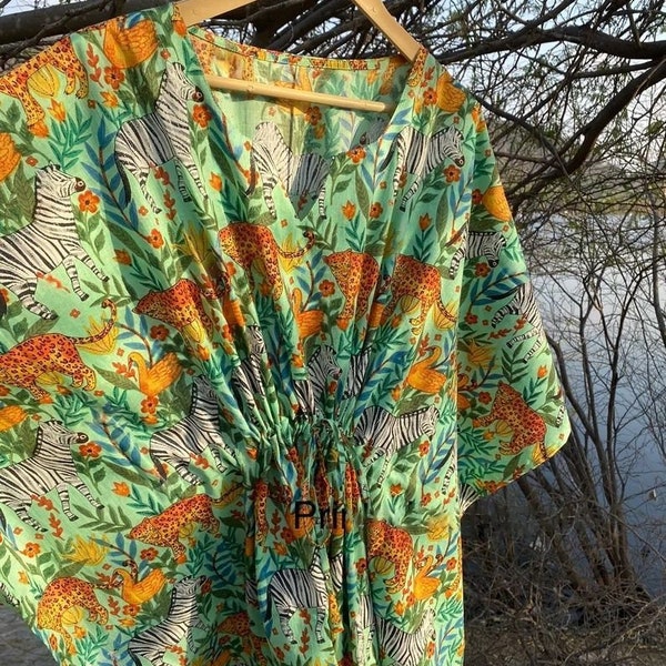 Brown Floral Cotton Maternity Kaftan main image 0