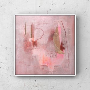 Dipinto astratto su carta, arte murale astratta originale, dipinto astratto rosa, dipinto astratto conveniente, arte d'interni contemporanea