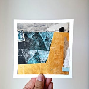 Minimal abstract collage, handmade collage art, affordable abstract art, square wall art, contemporary collage art, modern artwork