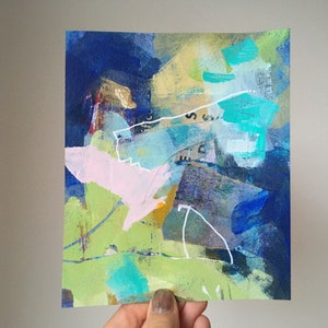 Arte astratta su carta, piccola arte murale astratta, pittura acrilica in colori vivaci, pittura originale, arte originale a prezzi accessibili