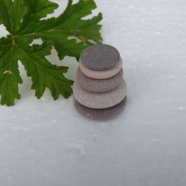 Miniature Pebble Cairn, Tiny Stacking Stones, Mini Cairn Stack, Balancing Stones, Mood Stones, Mindfulness Gift, Sustainable Home Decor image 3