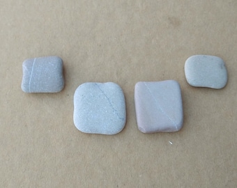 4 Rectangle Shaped Beach Stones, Small Stone Squares, Natural Rectangle Shaped Pebbles, Kids Activities, Natural Geometrical Shapes