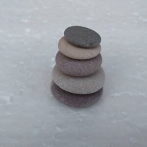 Miniature Pebble Cairn, Tiny Stacking Stones, Mini Cairn Stack, Balancing Stones, Mood Stones, Mindfulness Gift, Sustainable Home Decor image 2