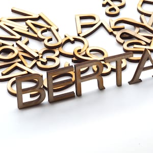Letras de madera decoración decorativa de abedul | madera | Letras - Números | para montar o pegar | Habitación infantil, puerta, regalos.