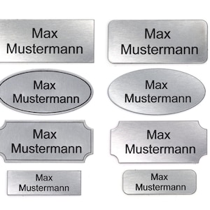 Door sign individually engraved in silver black | Mailbox sign - Name plate - Mailbox | Self-adhesive - Weatherproof - Engraving