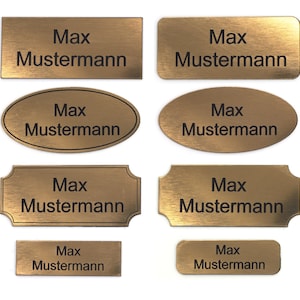 Door sign individually engraved in gold black | Mailbox sign - Name plate - Mailbox | Self-adhesive - Weatherproof - Engraving