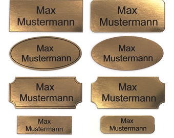 Door sign individually engraved in gold black | Letterbox Sign - Name Plate - Letterbox | Self-adhesive - Weatherproof - Engraving