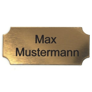 Door sign individually engraved in gold black Letterbox Sign Name Plate Letterbox Self-adhesive Weatherproof Engraving 8x3,5 cm Hohlkehle