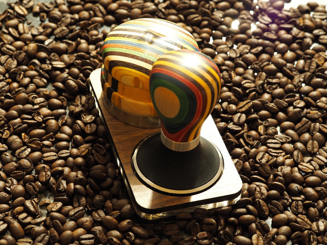 Set of 2 Tamper/leveler Stands Handmade From Walnut Wood and Acrylic