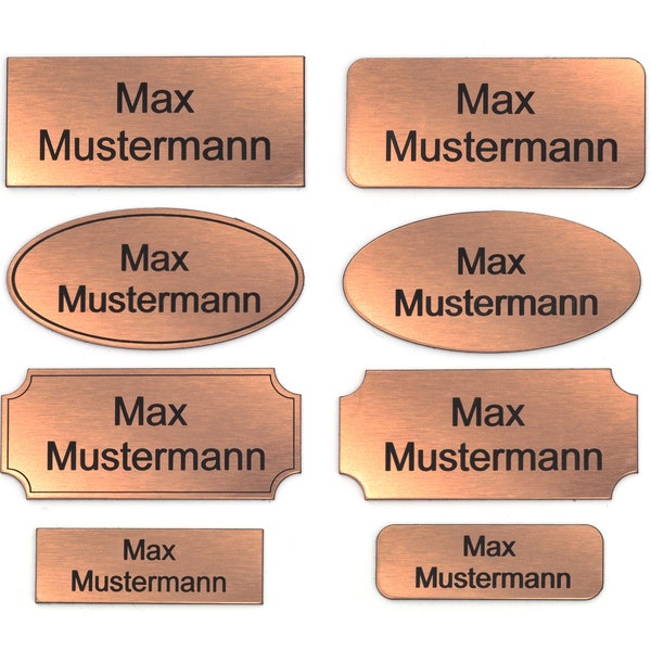 Türschild individuell graviert in bronze schwarz | Briefkastenschild - Namensschild - Briefkasten | Selbstklebend - Wetterfest - Gravur