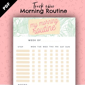 Morning Routine Checklist Printable Digital Download Tracker, Bullet ...