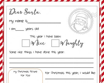 Santa Letter - Print one for each child, or your spouse!