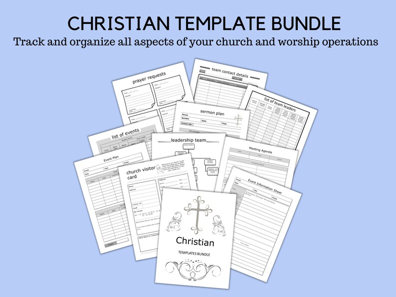 Buy Christian Church Planner Operational Worship Team Templates ...