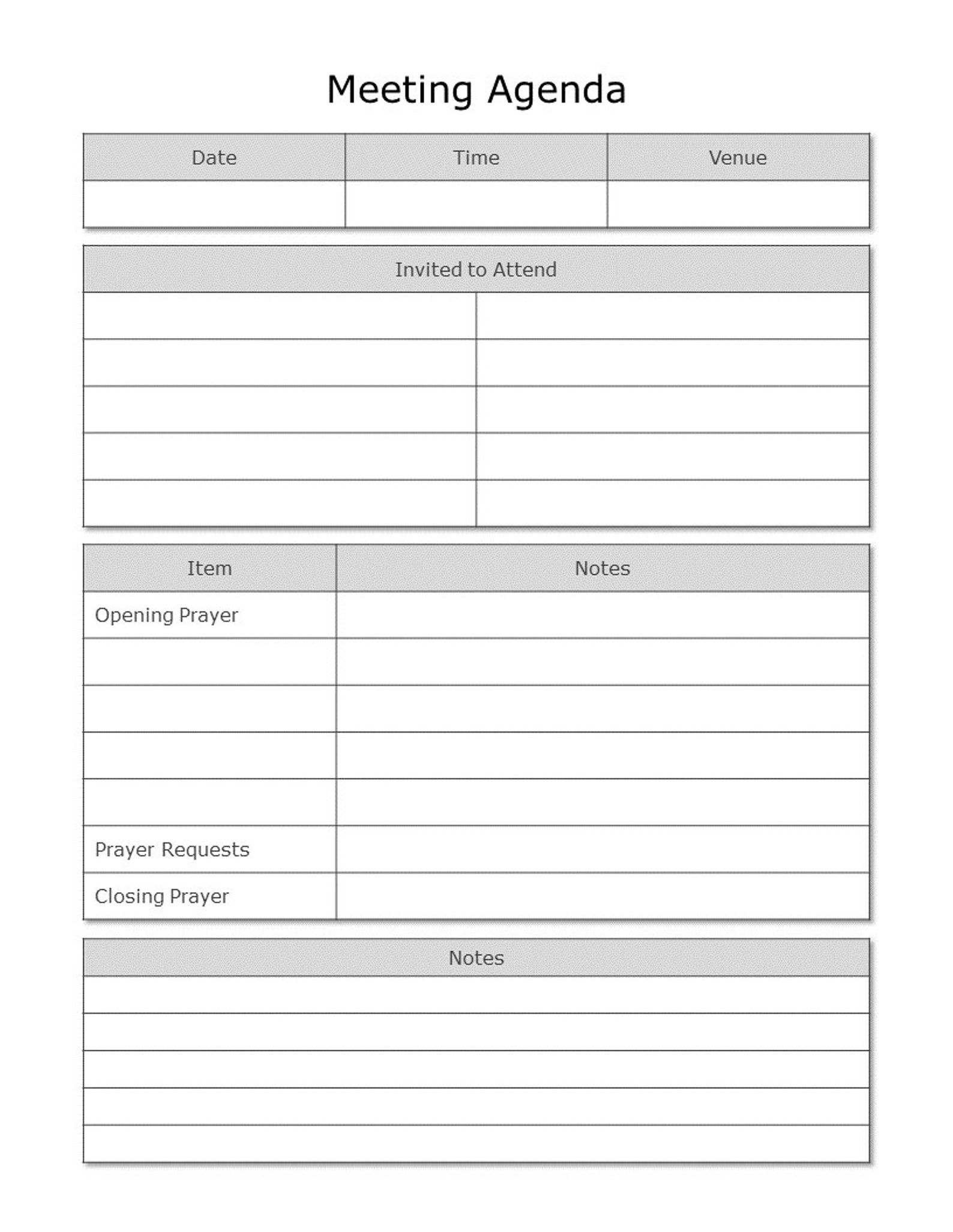 Christian Church Planner Operational Worship Team Templates Printables ...