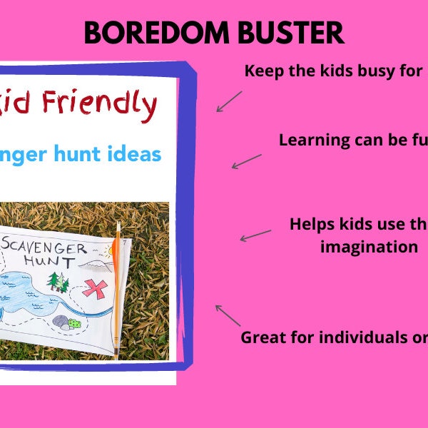 Scavenger Hunt for Kids, Boredom Buster, Summer Activities, Treasure Hunt, Birthday Party Activity