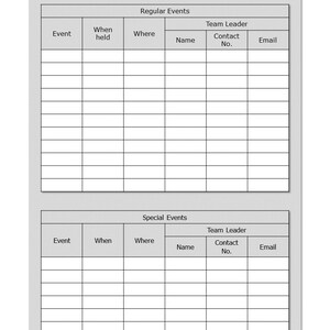 Christian Church Planner Operational Worship Team Templates Printables ...