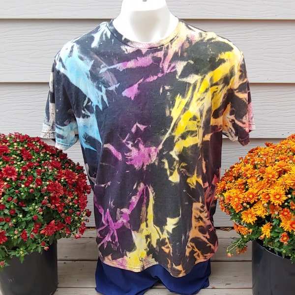reverse tie dye rainbow