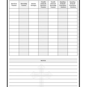 Christian Church Planner Operational Worship Team Templates Printables ...