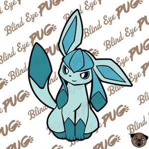 Glaceon SVG Layers, Pokemon, Smash brother, Eevee, Pikachu, Ashe,catch them all,Pokémon themed party, car decal