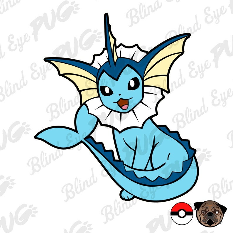 Download Vaporeon SVG Layers Pokemon Smash brother Eevee Pikachu | Etsy
