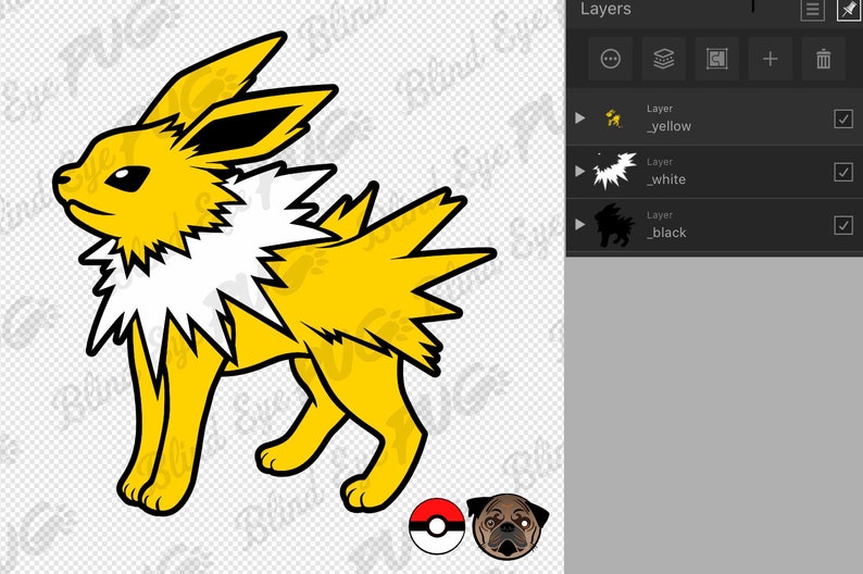 Download Jolteon SVG Layers Pokemon Smash brother Eevee Pikachu | Etsy