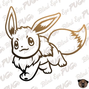 Eevee SVG Flat, Pokemon, Smash brother, Eevee, Pikachu, Ashe,catch them all,Pokémon themed party, car decal,sticker,sword,sheild