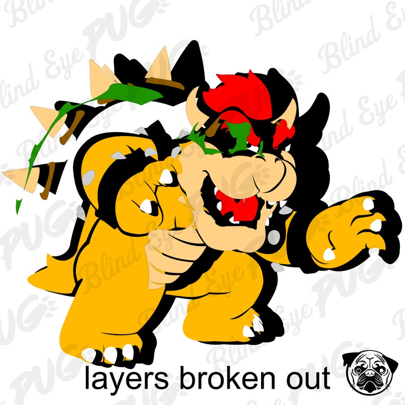 Bowser SVG Layers Mario brothers Mario kart Nintendo Mario Bowser SVG Layers Mario brothers Mario kart Nintendo Mario
