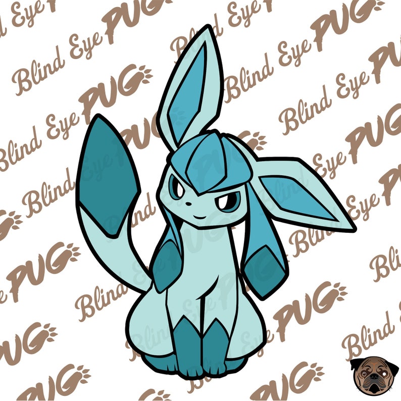 Glaceon SVG Layers Pokemon Smash brother Eevee Pikachu | Etsy