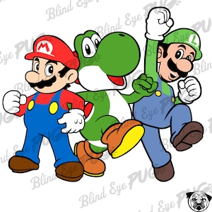 Mario, Yoshi, Luigi GESCHICHTET SVG