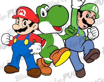 マリオ、ヨッシー、ルイージのレイヤード SVG - Etsy 日本