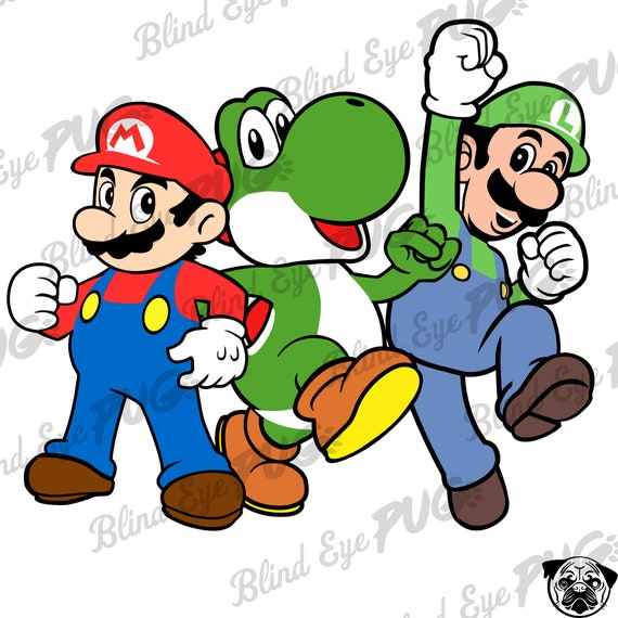 Mario Yoshi Luigi LAYERED Svgs 