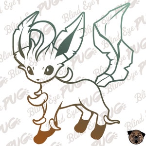 Leafeon SVG Flat, Pokemon, Smash brother, Eevee, Pikachu, Ashe,catch them all,Pokémon themed party, car decal