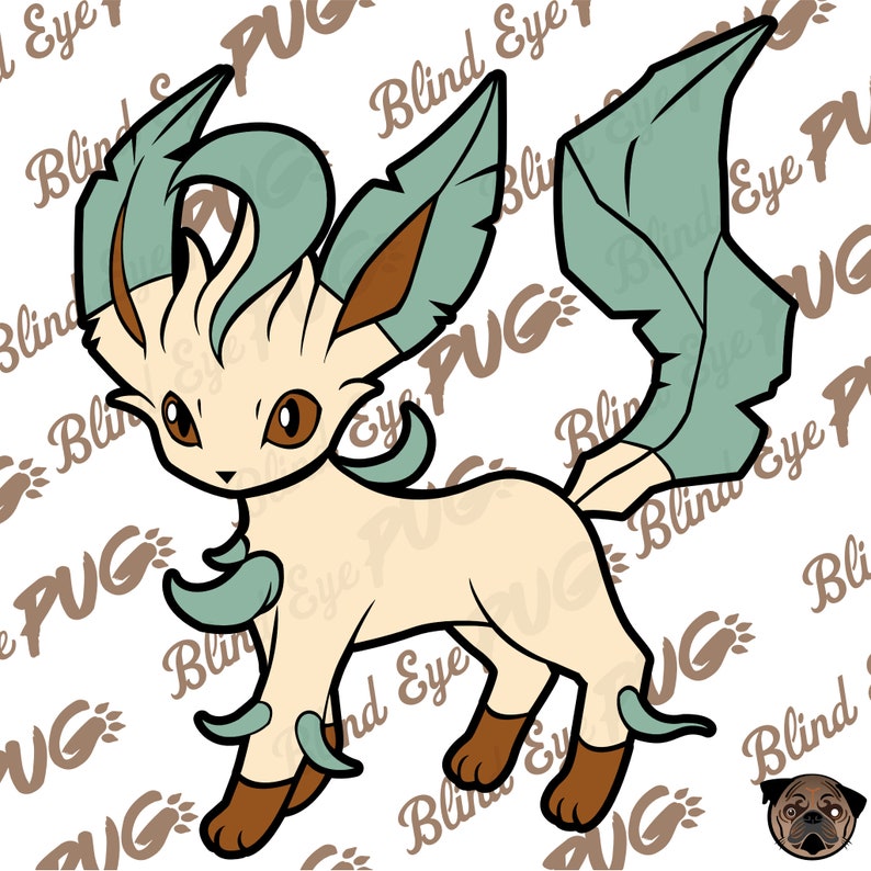 Download Leafeon SVG Layer Pokemon Smash brother Eevee Pikachu | Etsy