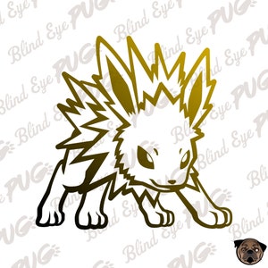 Jolteon SVG Flat, Pokemon, Smash brother, Eevee, Pikachu, Ashe,catch them all,Pokémon themed party, car decal,sticker,sword,sheild