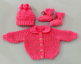 Easy Lace Baby Cardigan, Hat & Booties Knitting Pattern – Perfect for Beginners