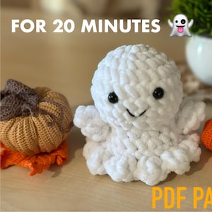 Crochet Plush Ghost PDF Pattern – Amigurumi Halloween Toy (Beginner)